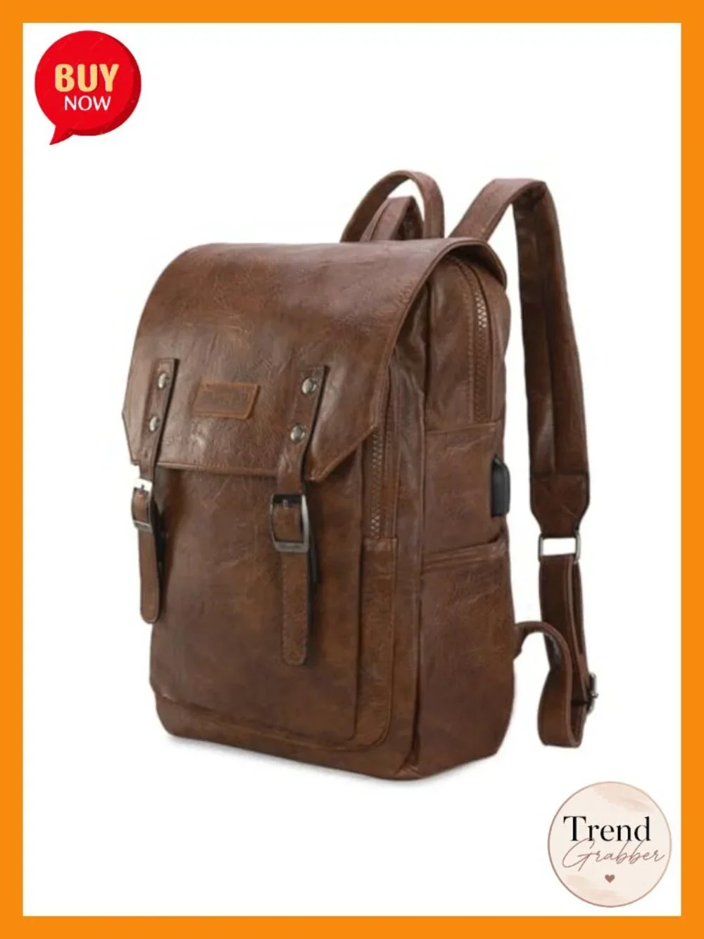 Wrangler Vegan Leather Laptop Backpack with USB Port, Travel Work College